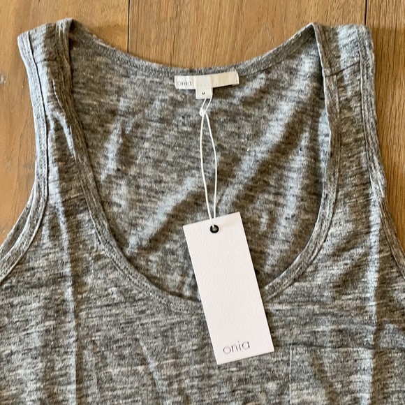 NWT Onia Irene Linen Pocket Tank- Size M - Picture 2 of 7
